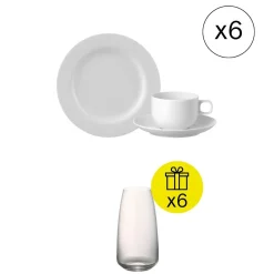 Ikonisches Frühstücks-Set für 6, 18-tlg. Geschirr-Set mit Geschenk