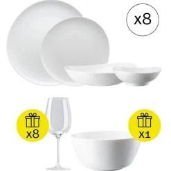 Modernes Tafelservice für 8, 32-tlg. Geschirr-Set mit Geschenk