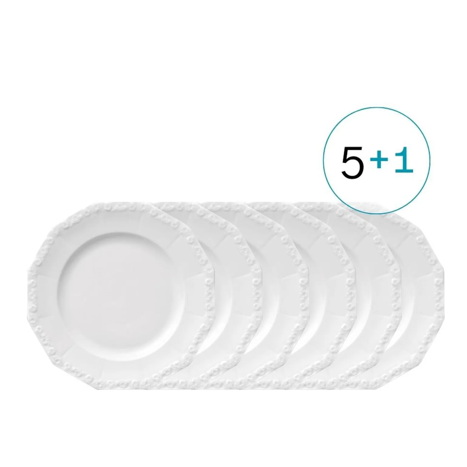 5+1-Set, 6 x Frühstücksteller 21 cm